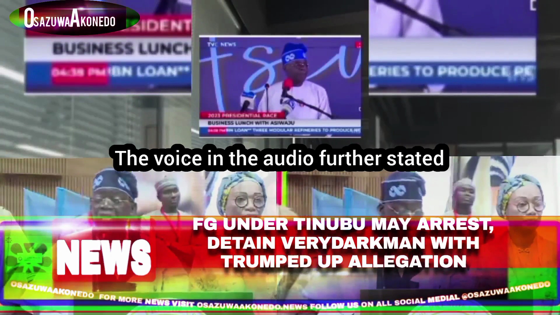 Video ~ FG Under Tinubu May Arrest, Detain VeryDarkMan With Trumped Up Allegation