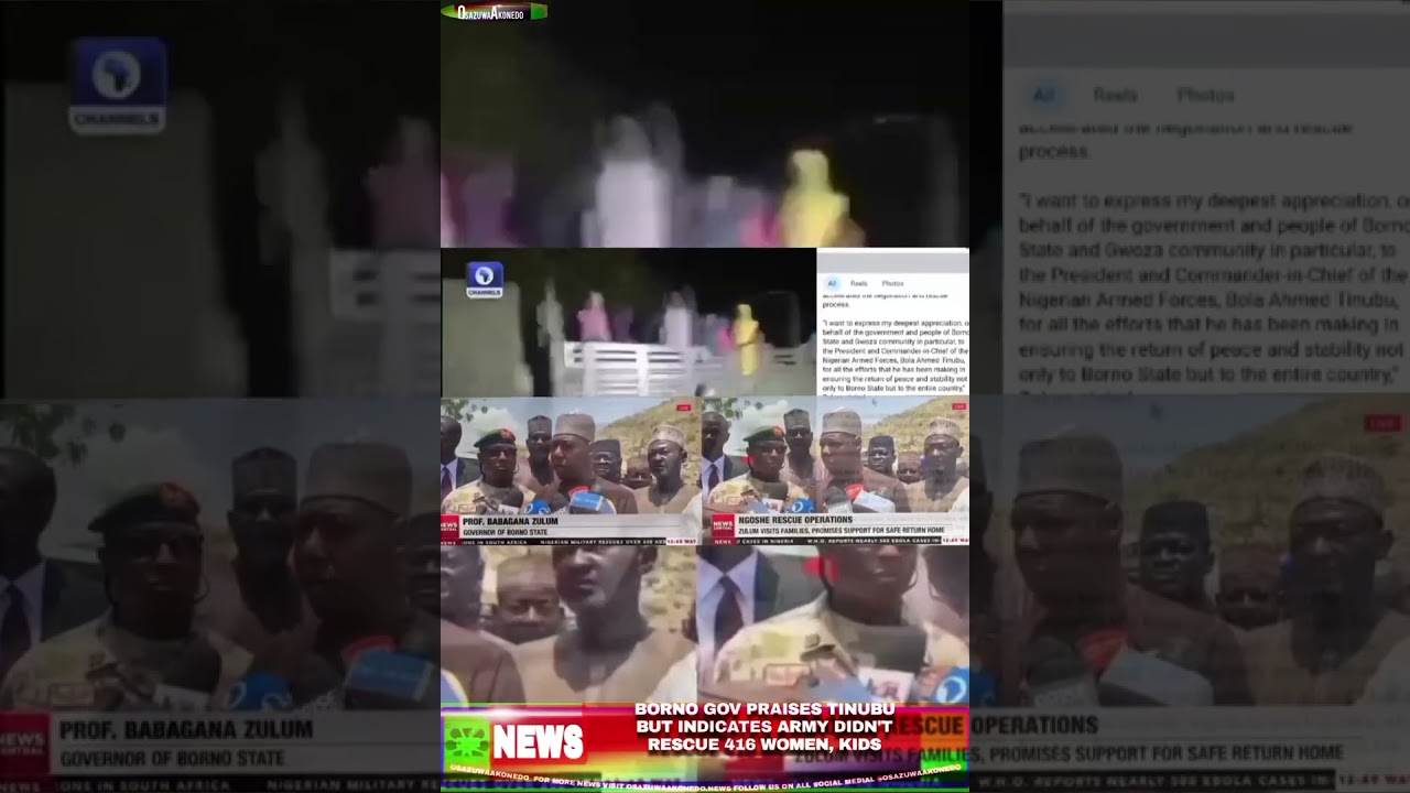OsazuwaAkonedo NewsShort ~ Borno Gov Praises Tinubu But Indicates Army Didn’t Rescue 416 Women, Kids