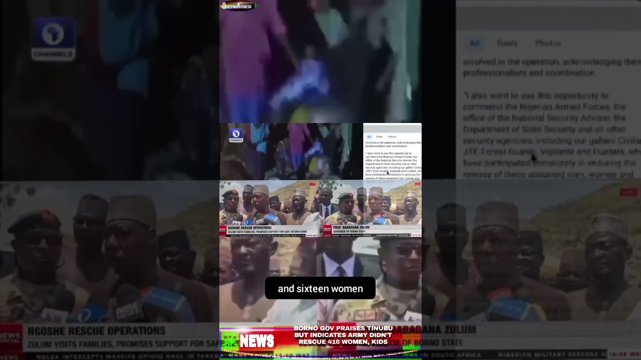 OsazuwAkoned Brief ~ Borno Gov Praises Tinubu But Indicates Army Didn’t Rescue 416 Women, Kids