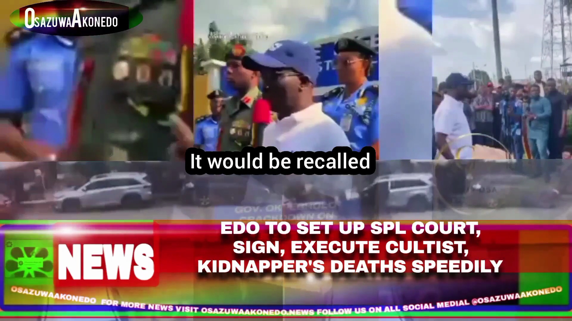 Video ~ Edo To Set Up Spl Court, Sign, Execute Cultist, Kidnapper’s Deaths Speedily