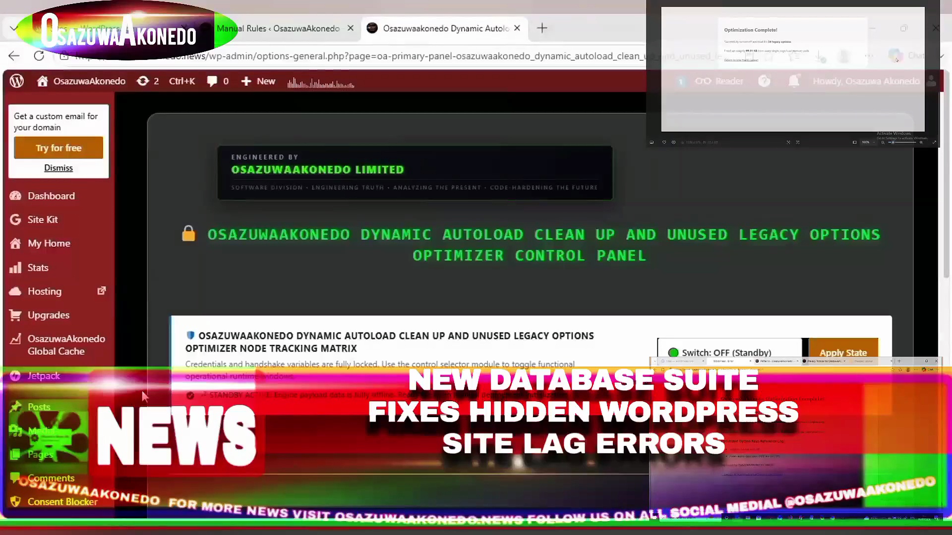 Video ~ New Database Suite Fixes Hidden WordPress Site Lag Errors