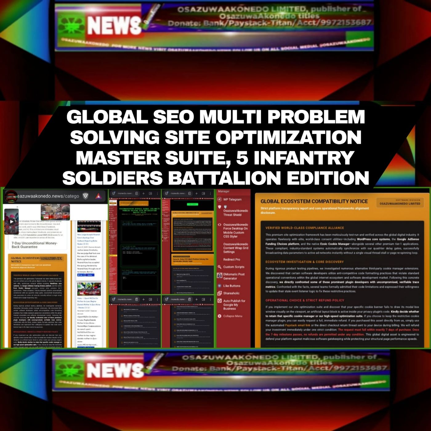 OsazuwaAkonedo Audio ~ Global SEO Multi Problem Solving Site Optimization Master Suite, 5 Infantry Soldiers Battalion Edition