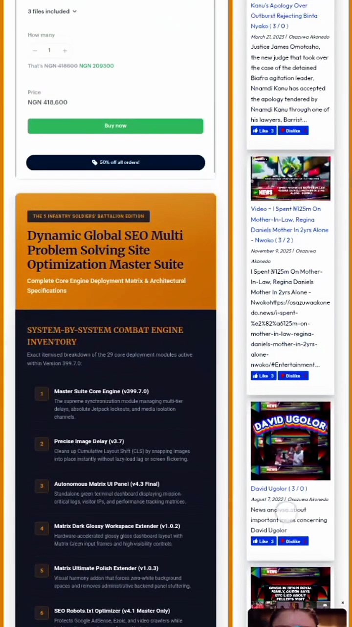 Video ~ Global SEO Multi Problem Solving Site Optimization Master Suite, 5 Infantry Soldiers’ Battalion Edition
