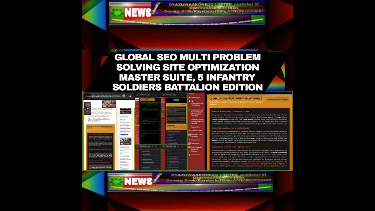 OsazuwaAkonedo NewsChronicles ~ Global SEO Multi Problem Solving Site Optimization Master Suite, 5 Infantry Soldiers Battalion Ed…