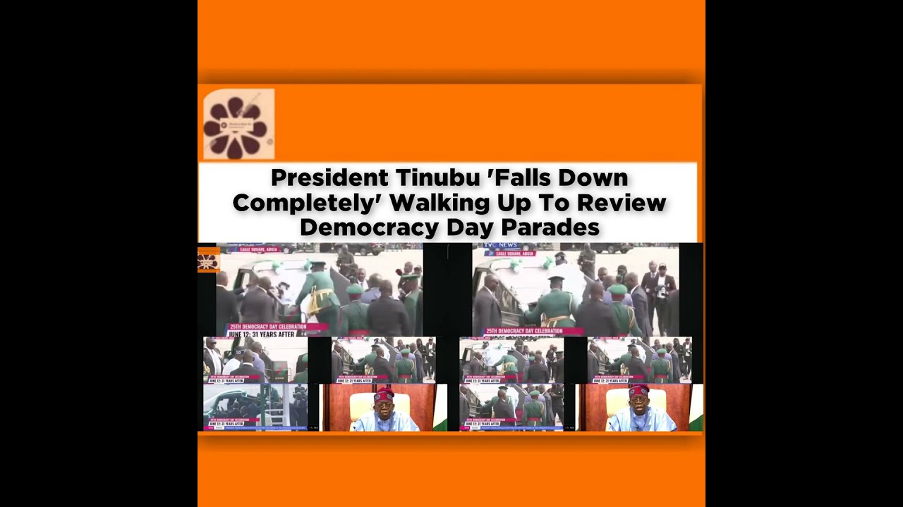 OsazuwaAkonedo NewsChronicles ~ President Tinubu ‘Falls Down Completely’ Walking Up To Review Democracy Day Parades ~ OsazuwaAkonedo