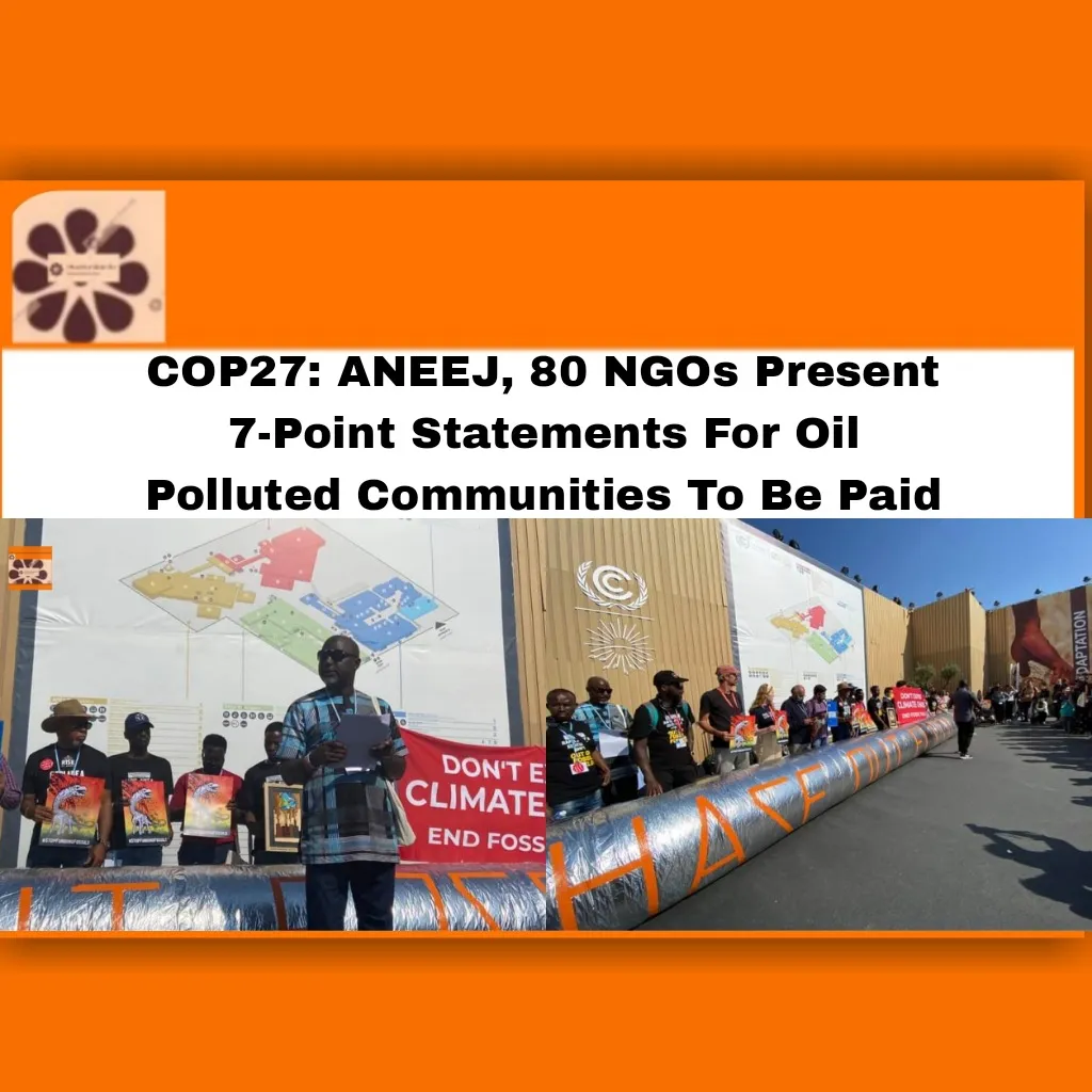 COP27: ANEEJ, 80 NGOs Present 7-Point Statements For Oil Polluted Communities To Be Paid